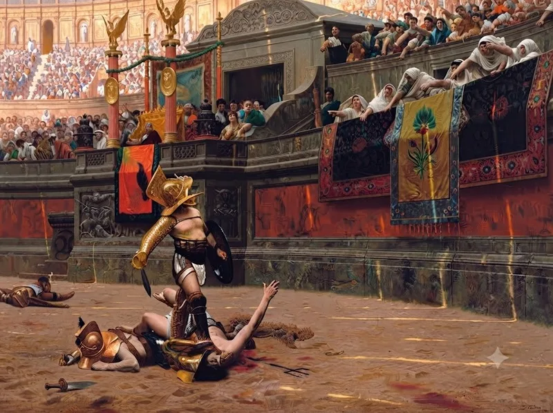 Đấu trường Colosseum từng là nơi diễn ra các trận giác đấu, săn thú và nhiều chương trình công cộng quy mô lớn.